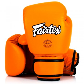 Fairtex BGV16 Боксерские Перчатки Тайский Бокс Женские "Real Leather" Оранжевые